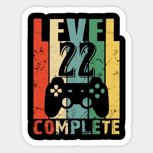 Vintage 22th Wedding Anniversary Level 22 Complete Video Gamer Birthday Gift Ideas Sticker